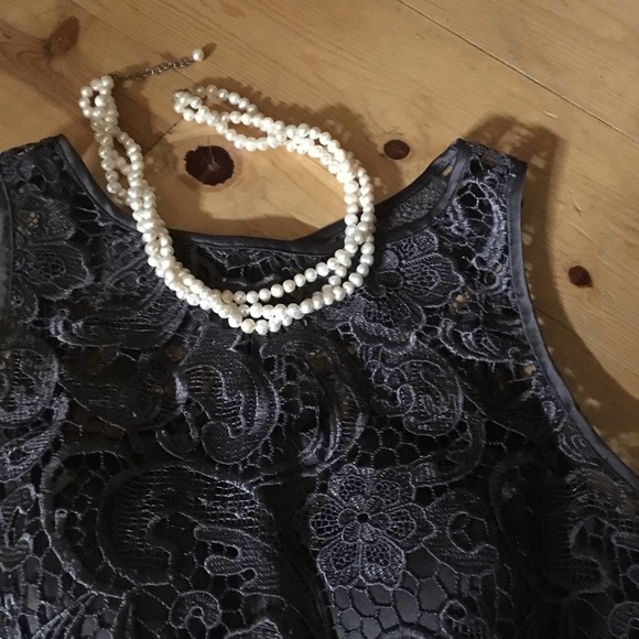 Adrianna Papell Gray Size 6  Lace Sheath Dress - Picture 2 of 4